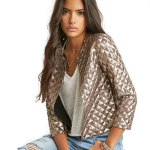 Stylish Women's Wide-waisted Slim Short Jackets With Sequins