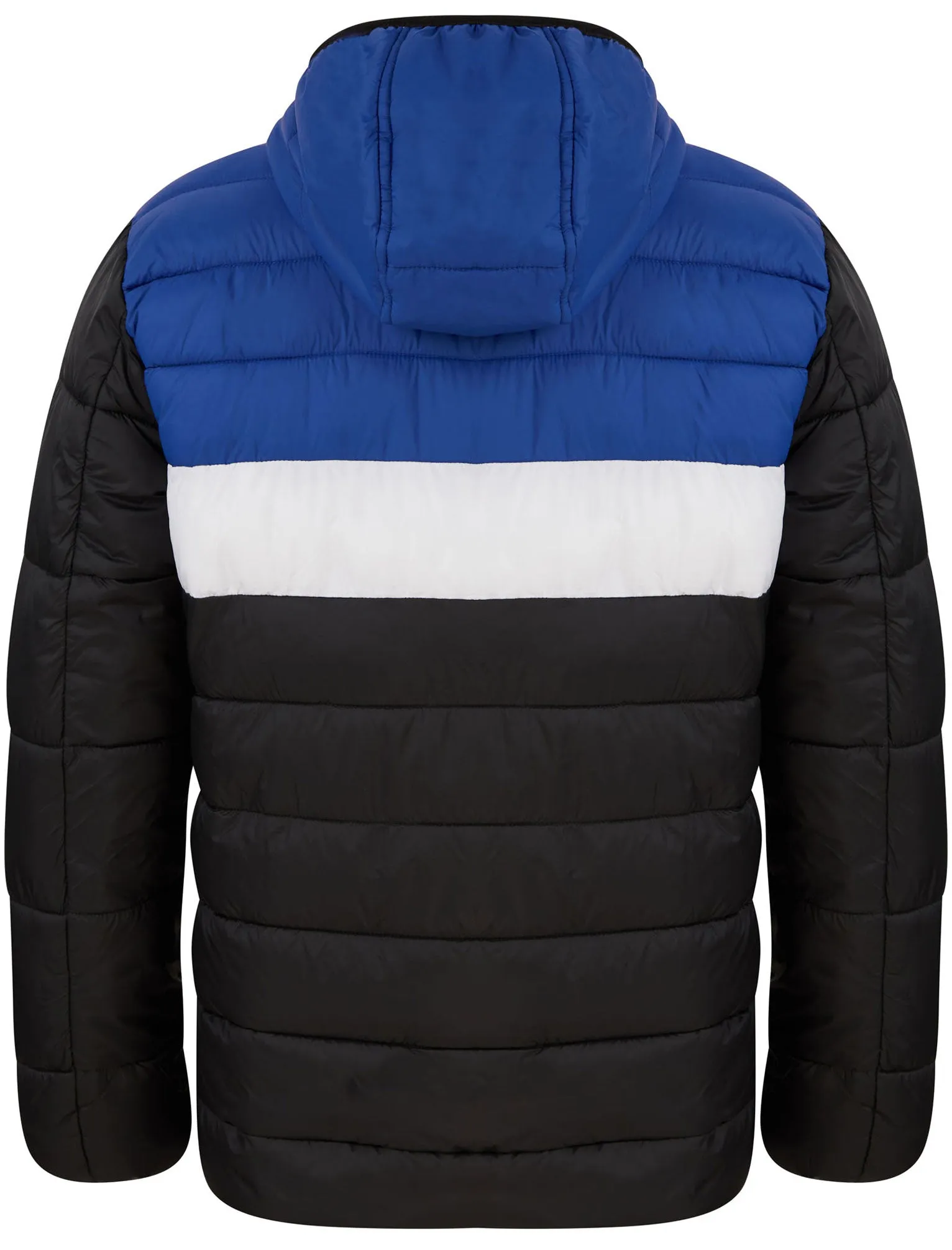 Torsten Colour Block Quilted Puffer Jacket with Hood in Sodalite Blue - Tokyo Laundry Active Tech