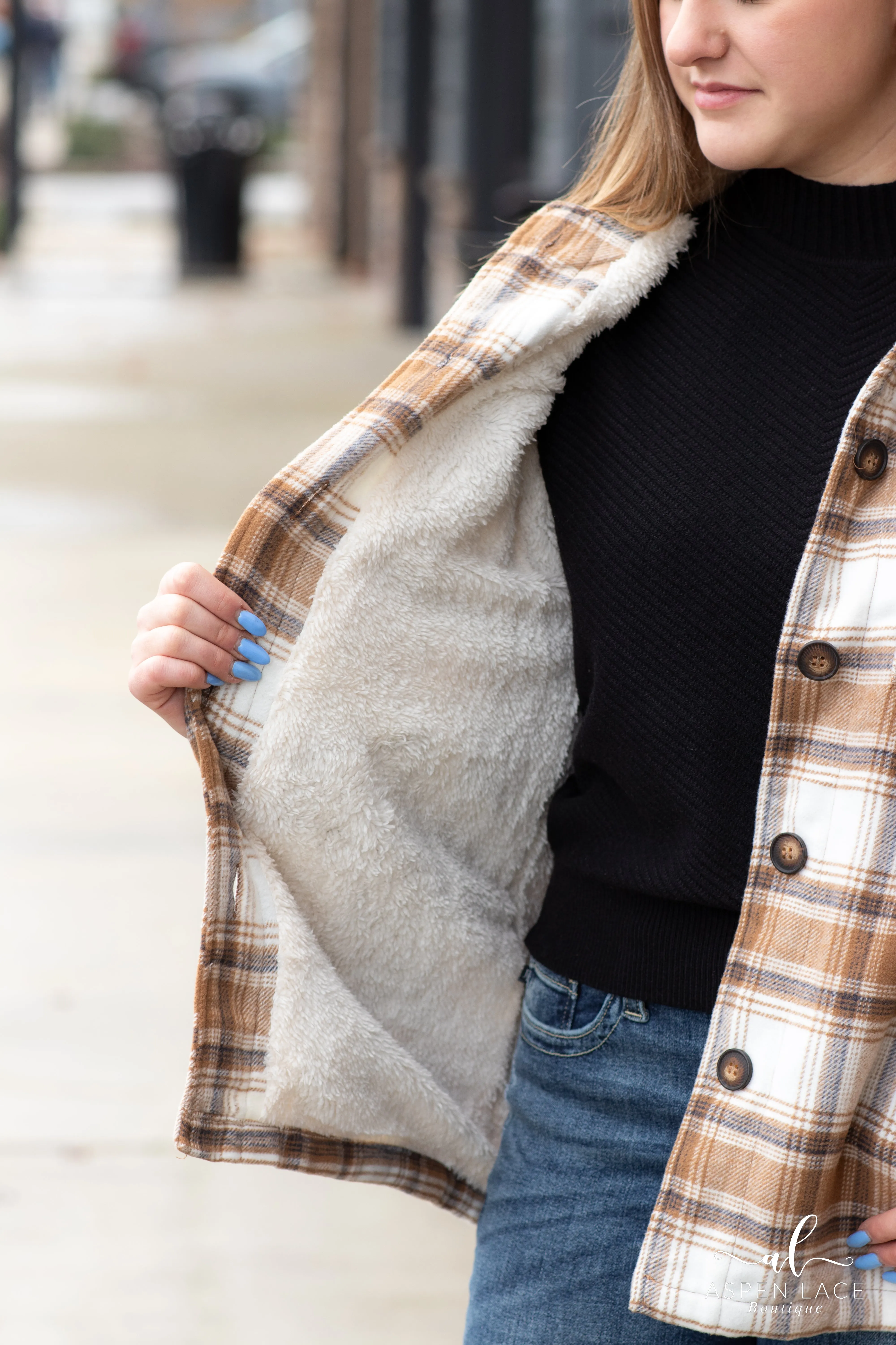 Turner Sherpa Lined Shacket (Camel)