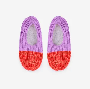 Verloop: Colorblock Knit Slippers - Poppy Lilac