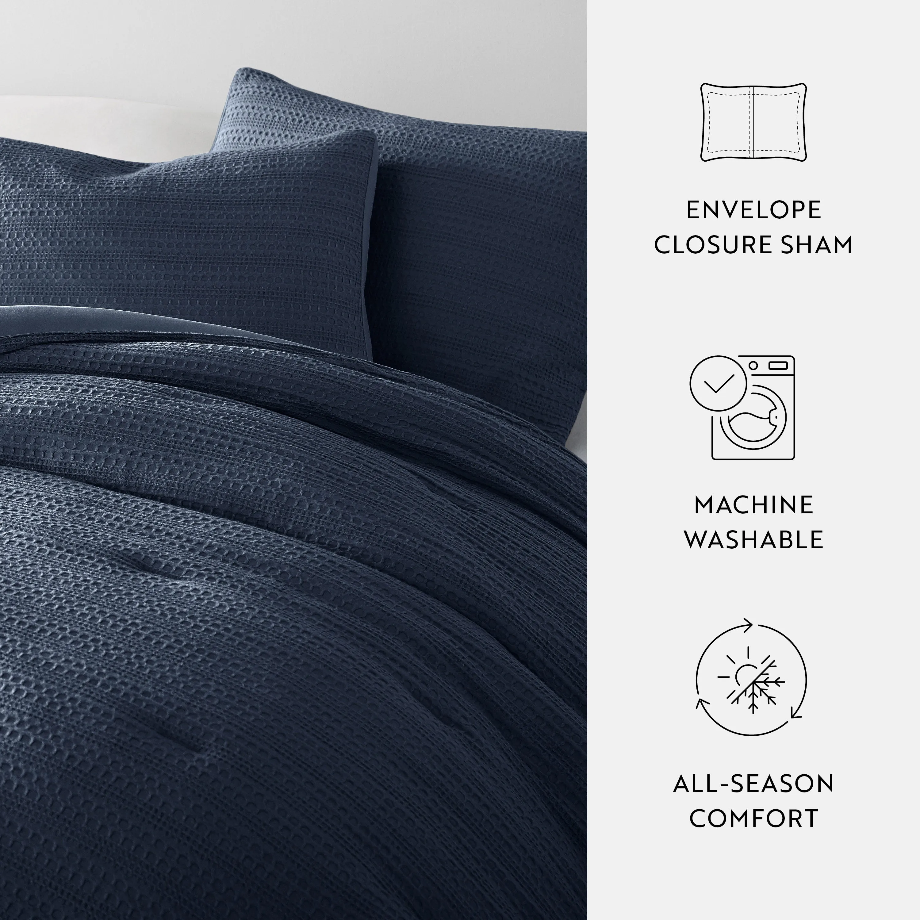 Waffle Textured Comforter Set - Sale