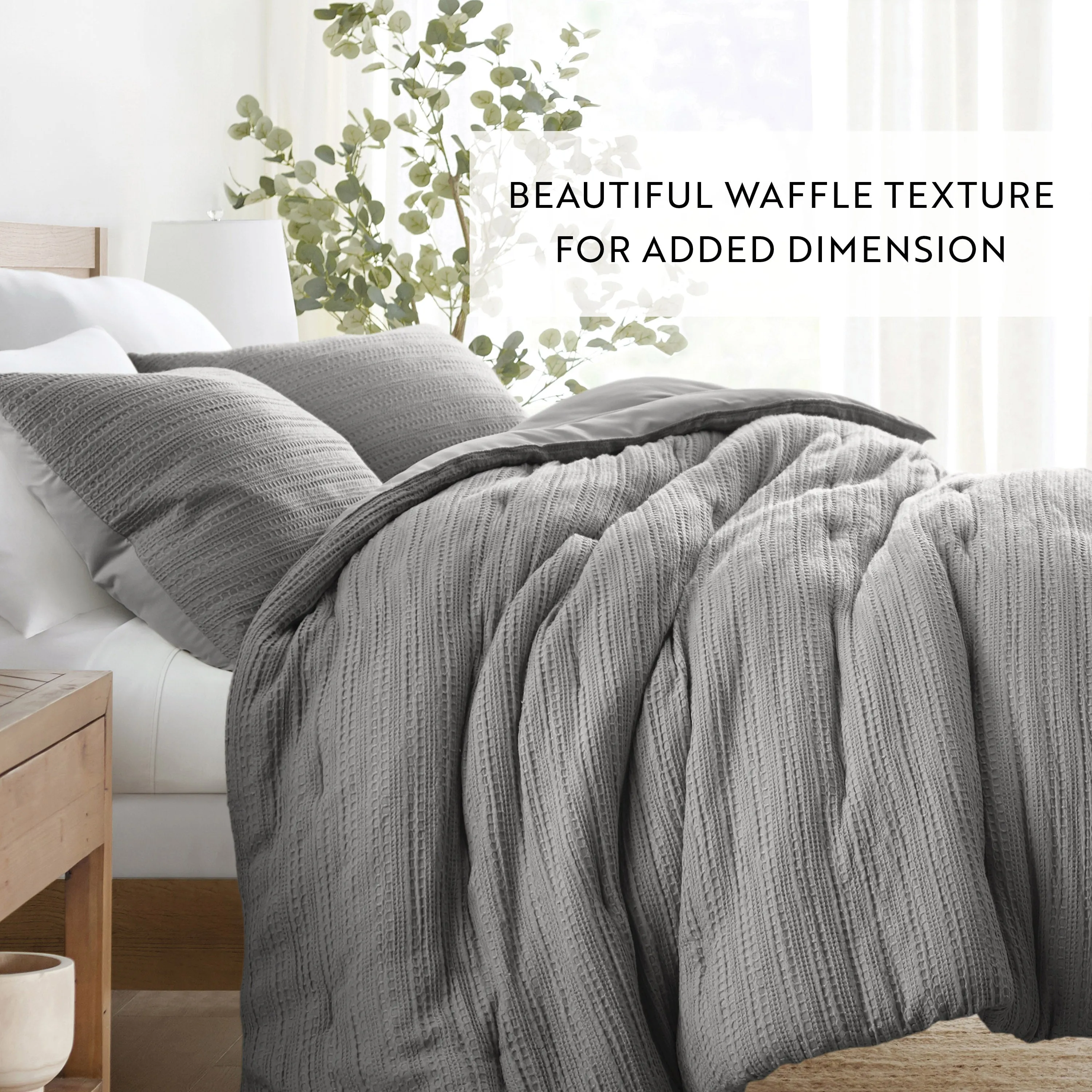 Waffle Textured Comforter Set - Sale