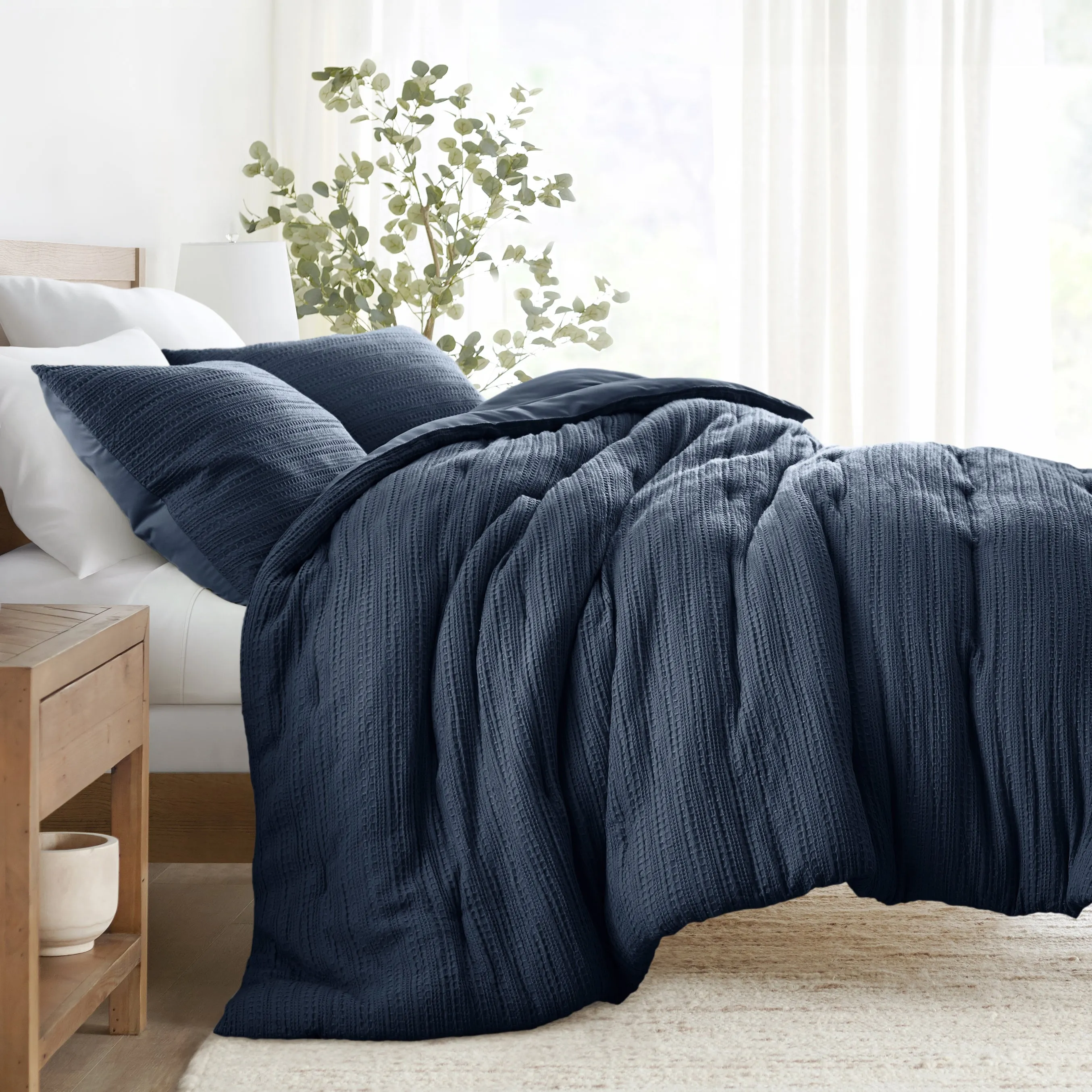 Waffle Textured Comforter Set - Sale