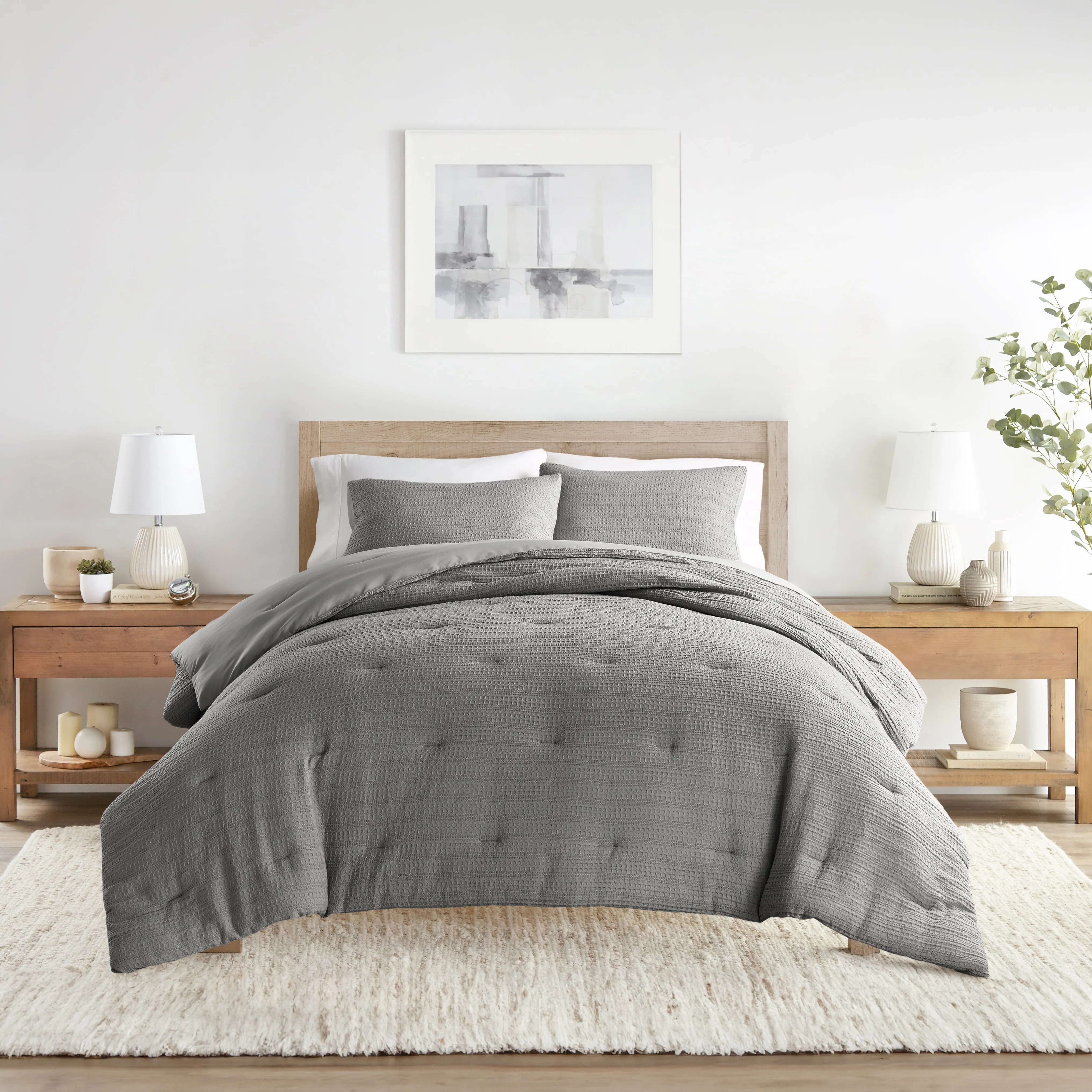 Waffle Textured Comforter Set - Sale