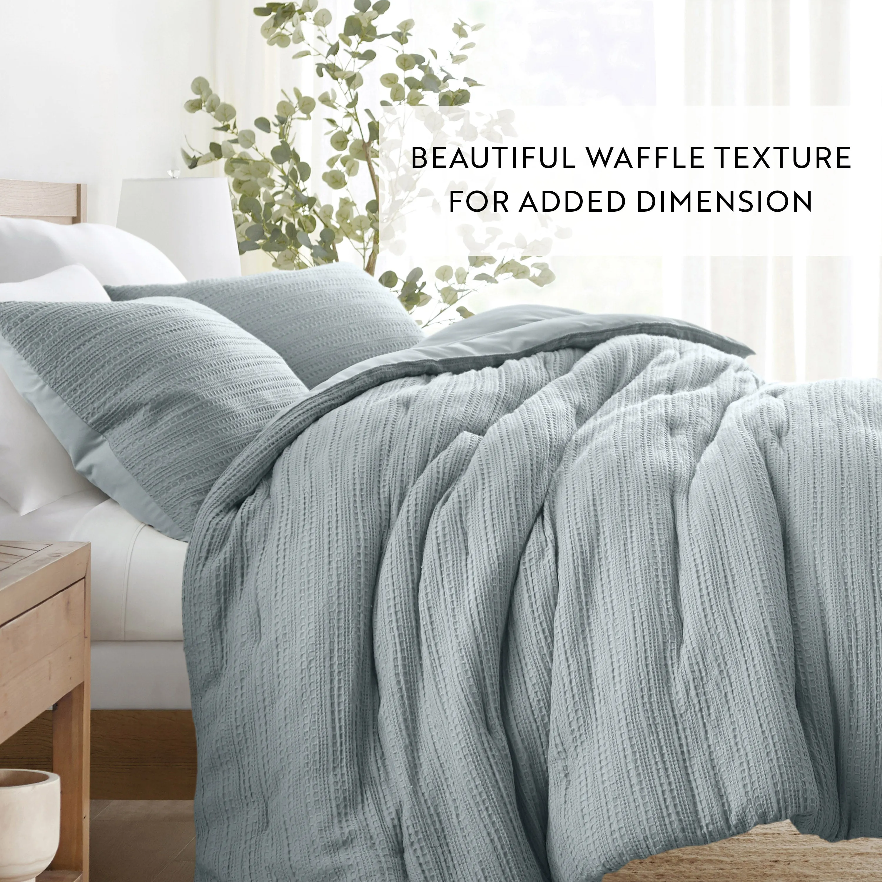 Waffle Textured Comforter Set - Sale