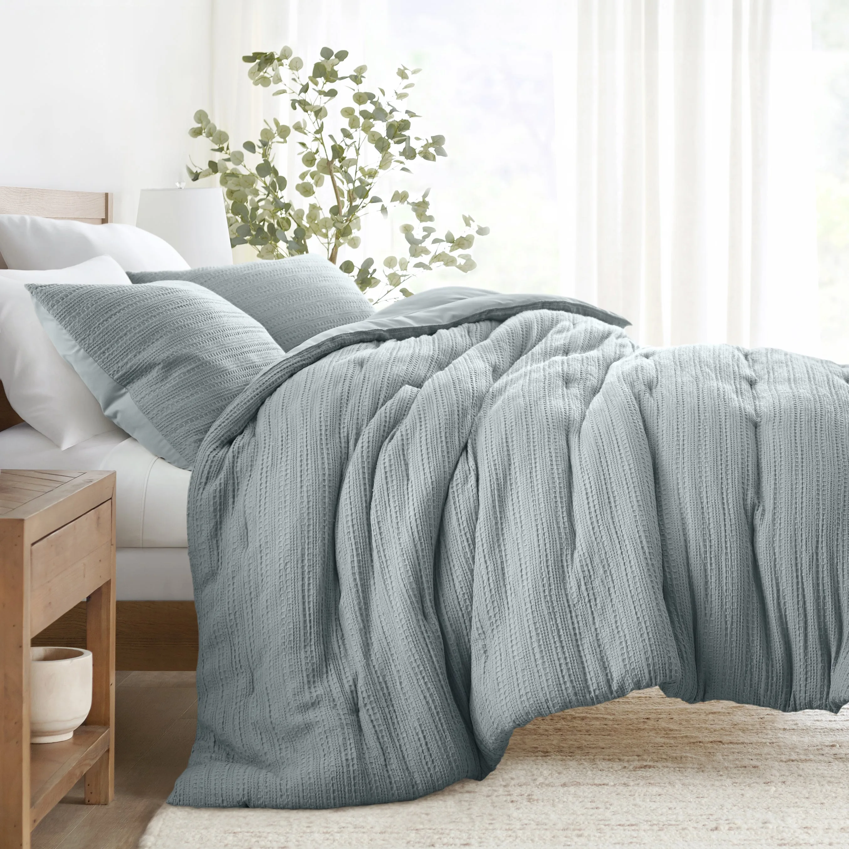 Waffle Textured Comforter Set - Sale