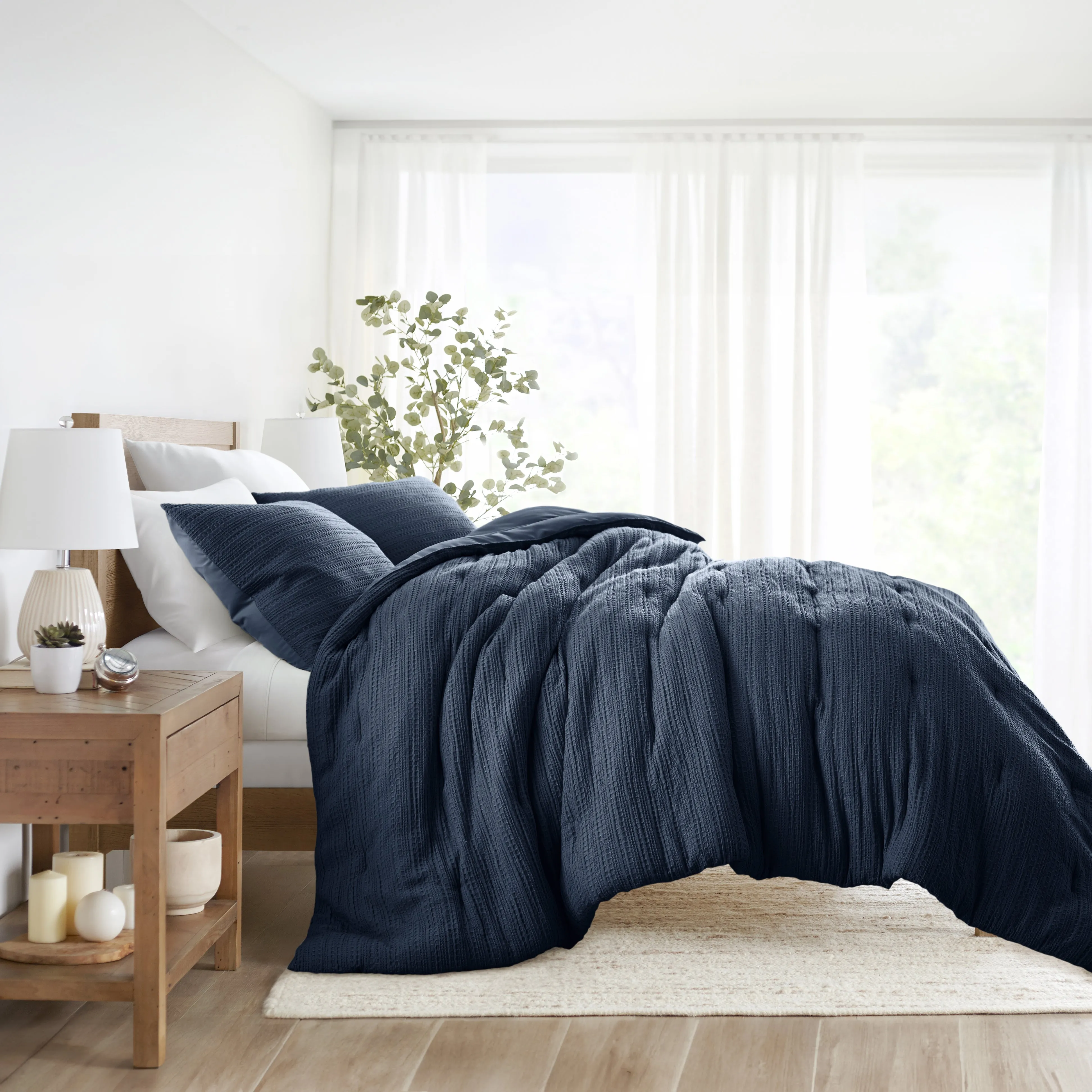 Waffle Textured Comforter Set - Sale