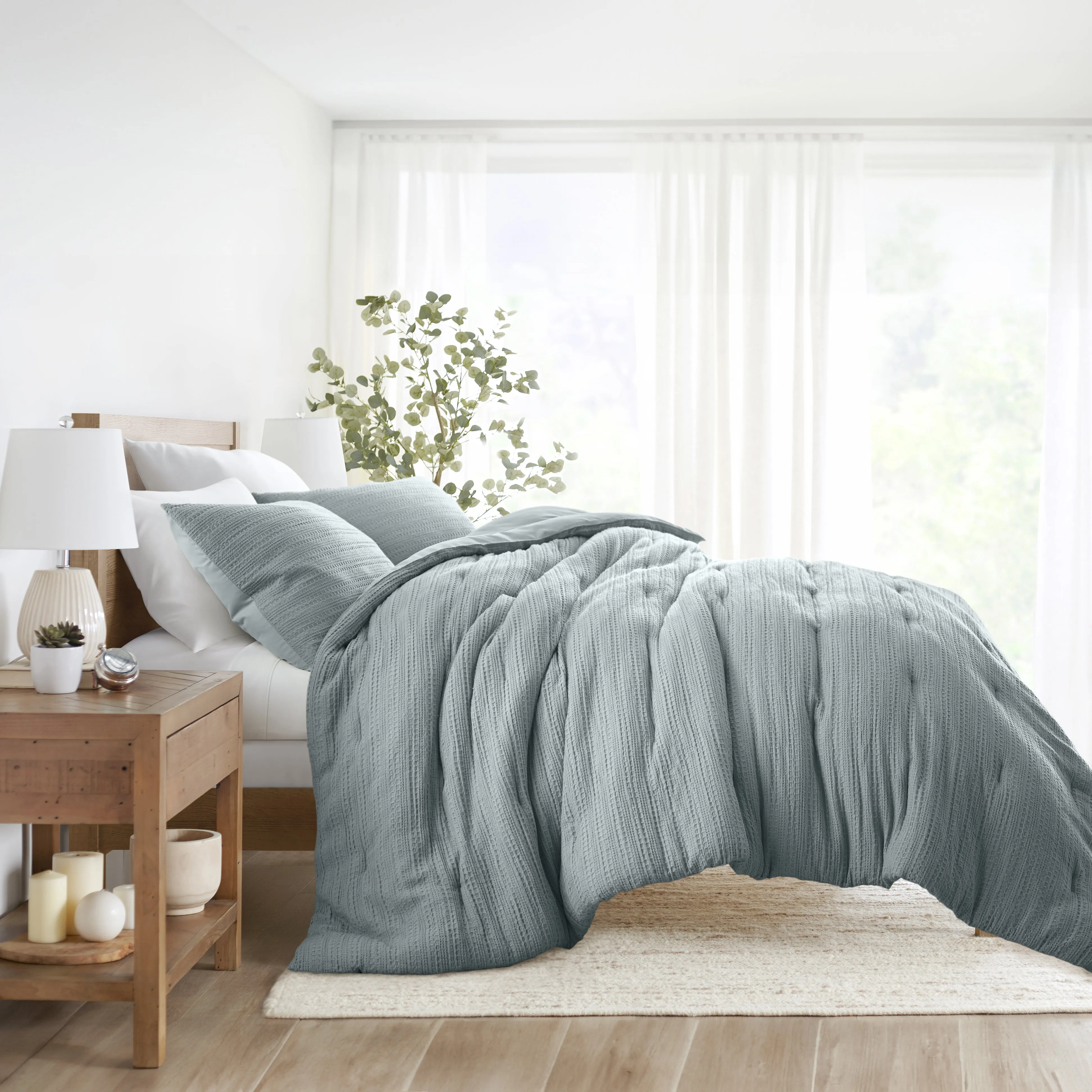 Waffle Textured Comforter Set - Sale