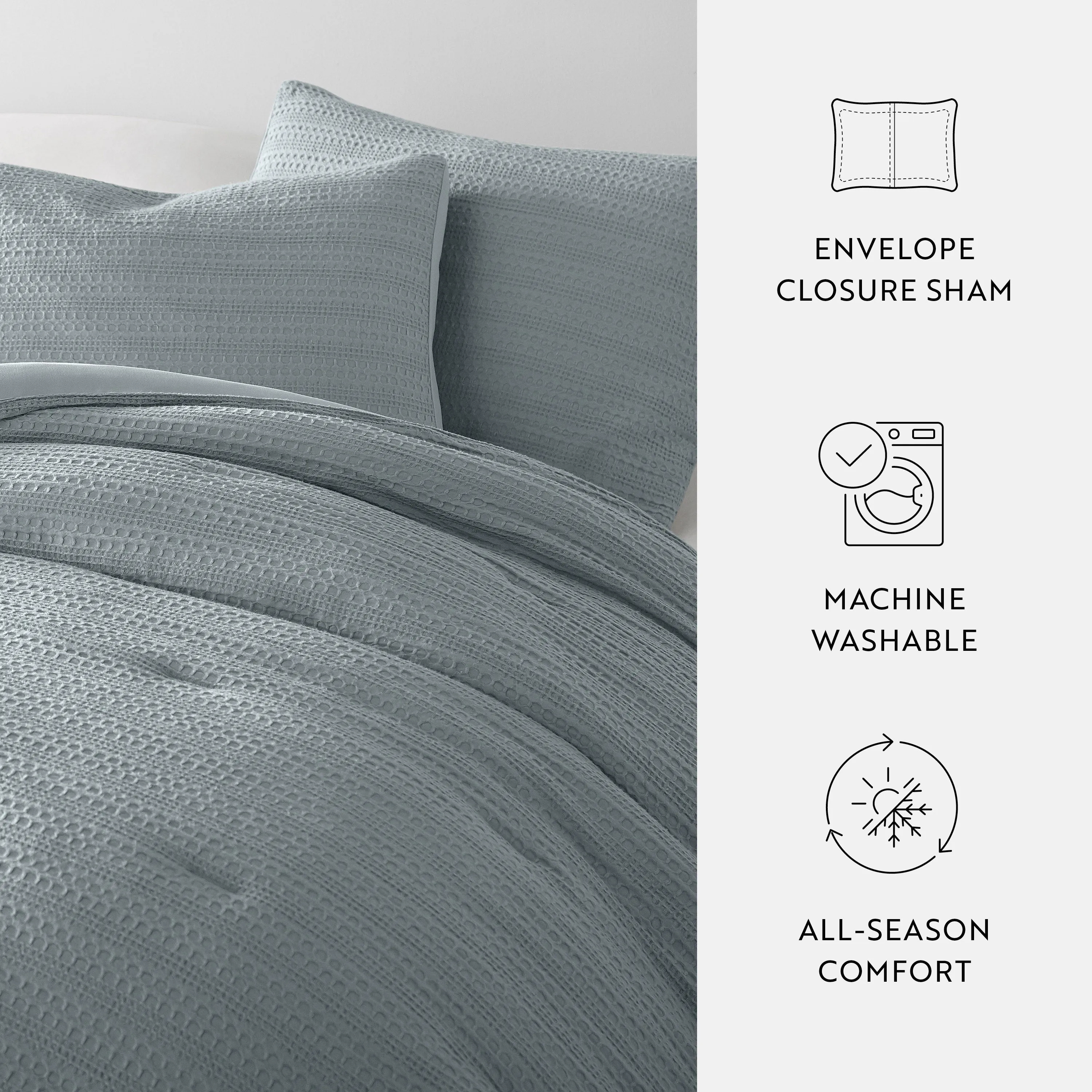 Waffle Textured Comforter Set - Sale