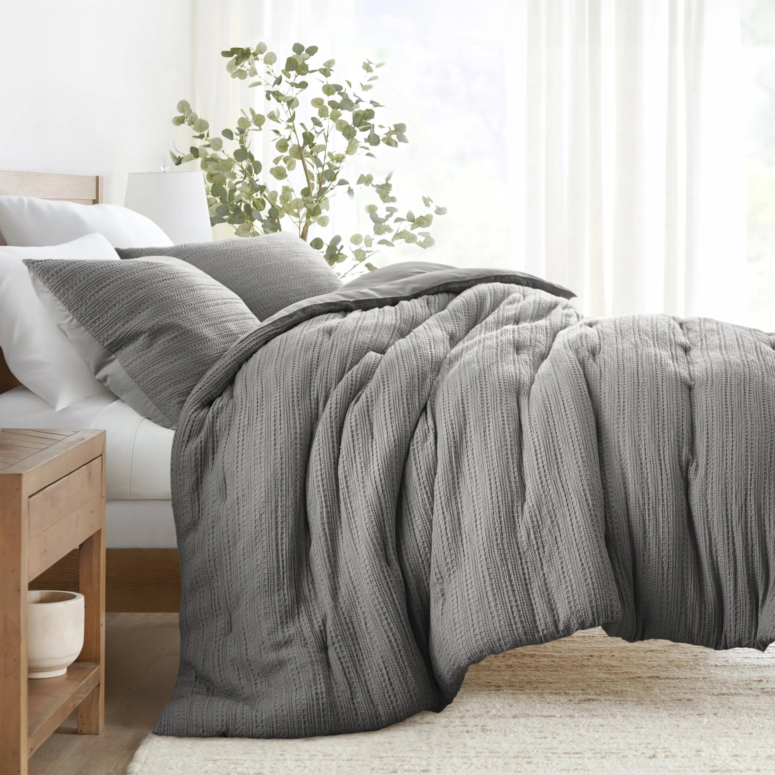 Waffle Textured Comforter Set - Sale