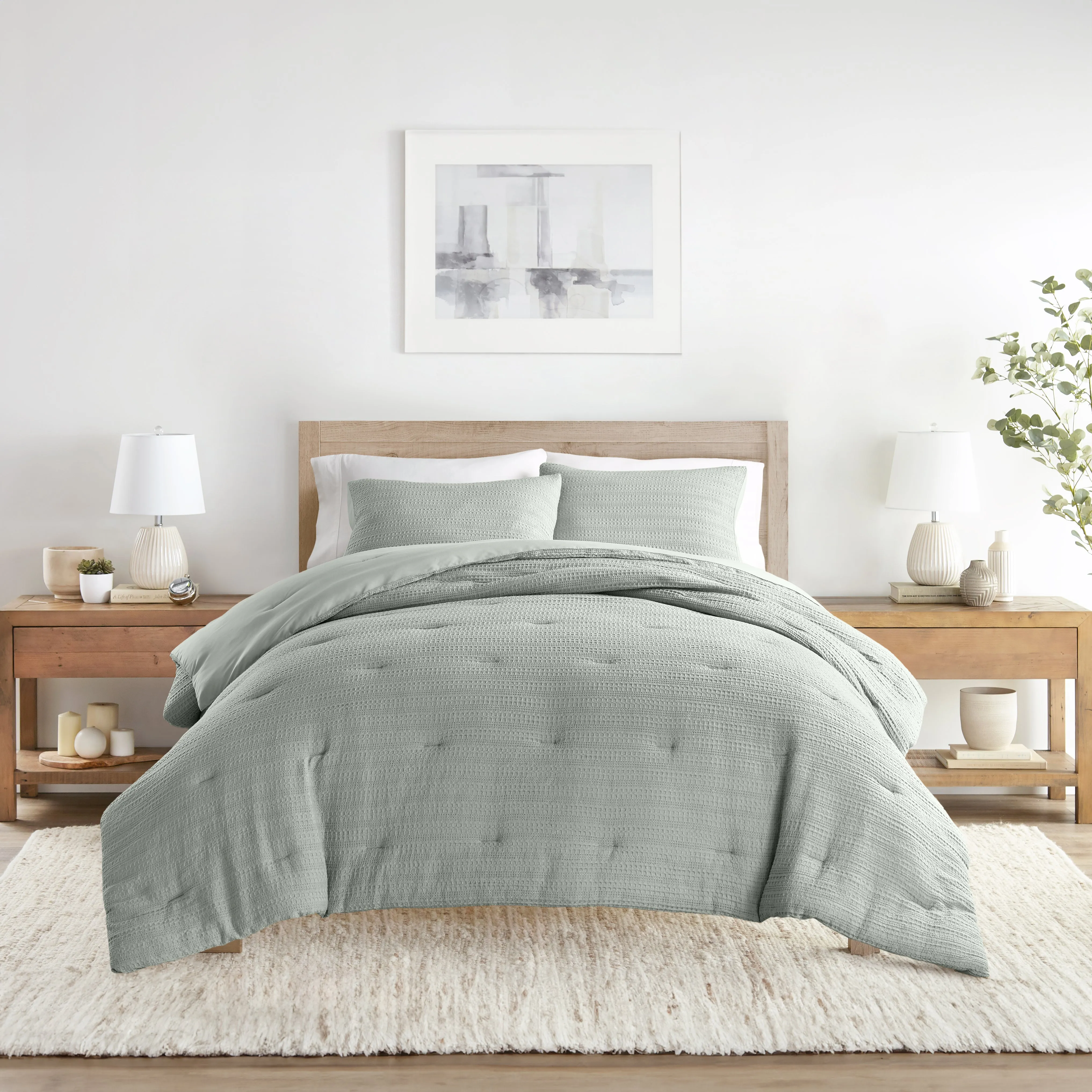 Waffle Textured Comforter Set - Sale