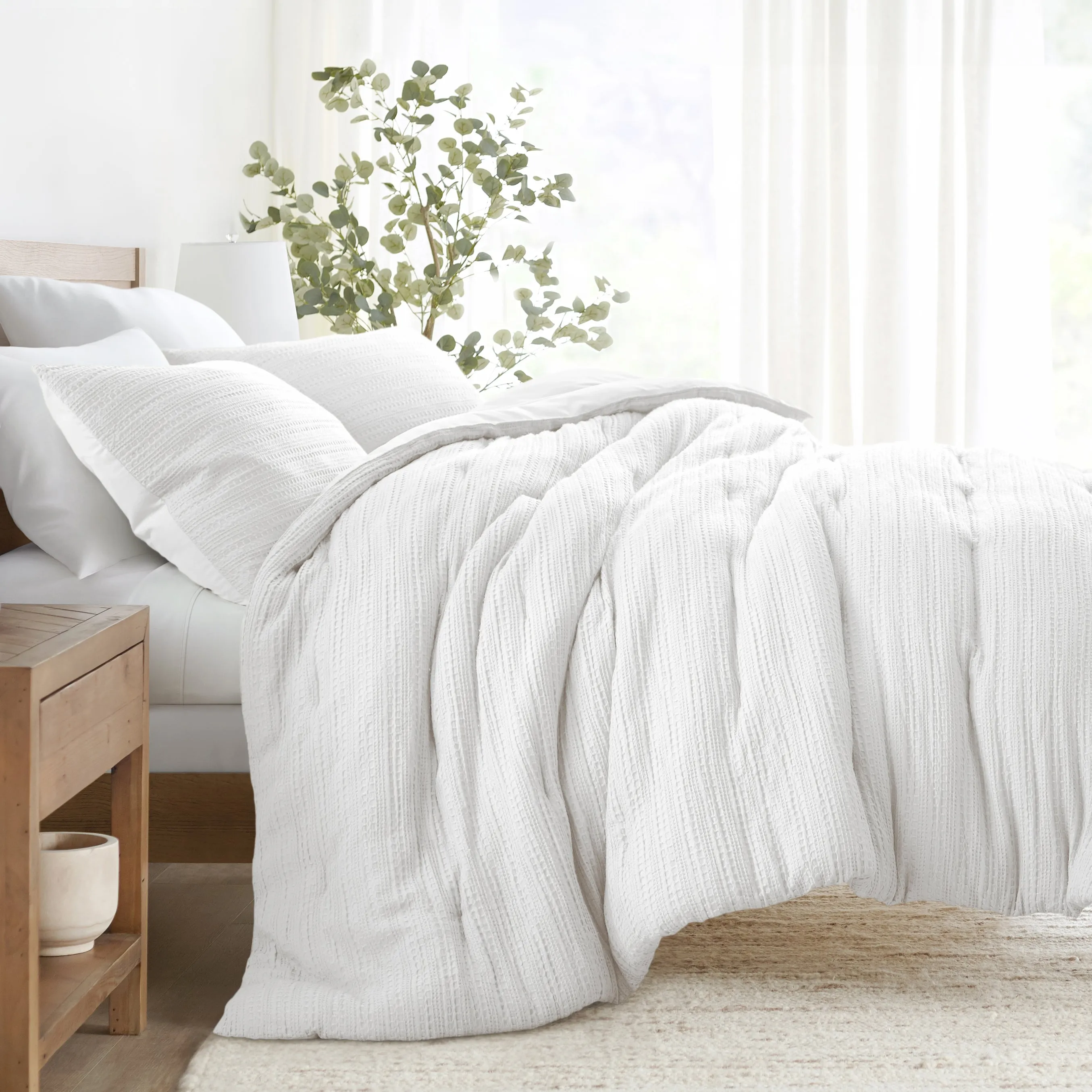 Waffle Textured Comforter Set - Sale