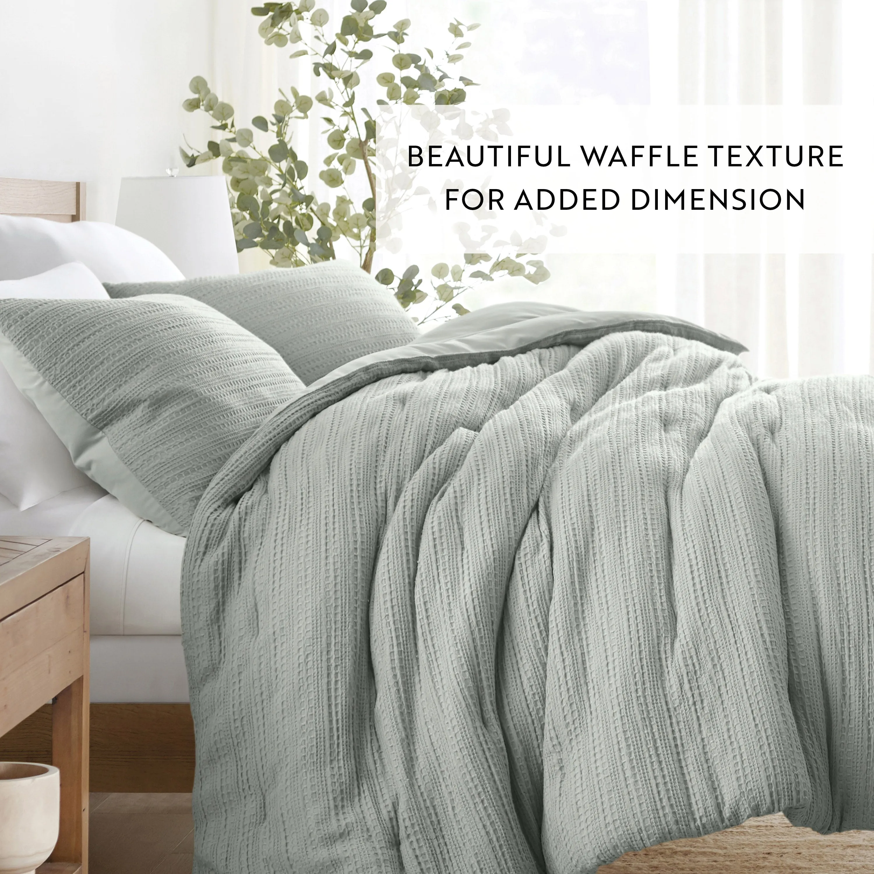 Waffle Textured Comforter Set - Sale