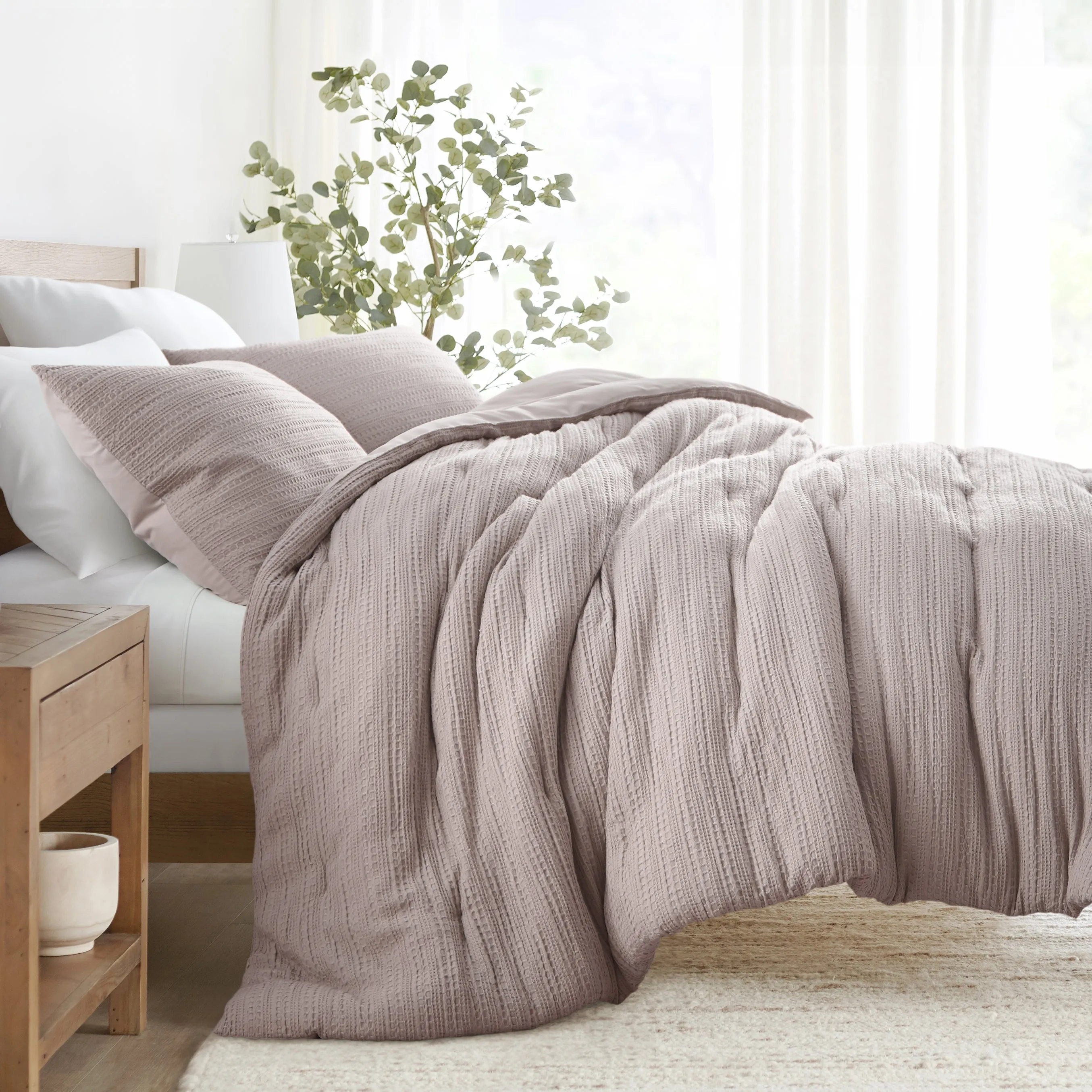 Waffle Textured Comforter Set - Sale