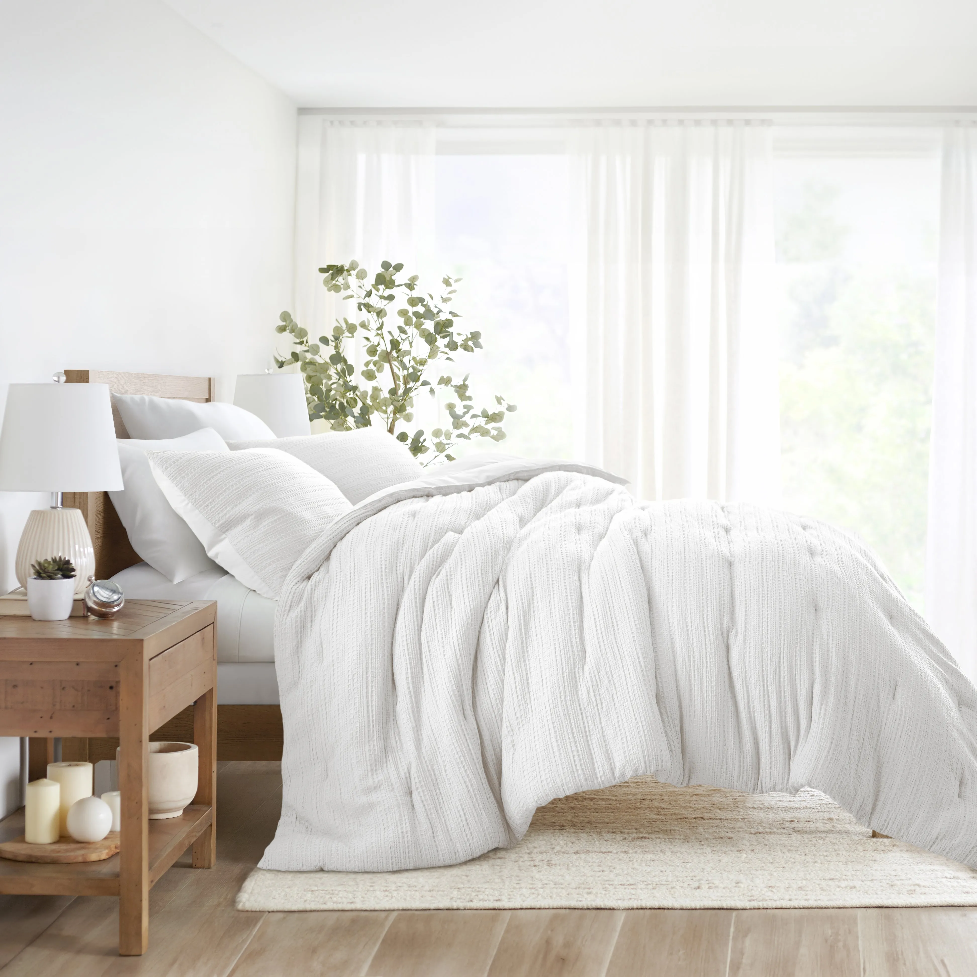 Waffle Textured Comforter Set - Sale