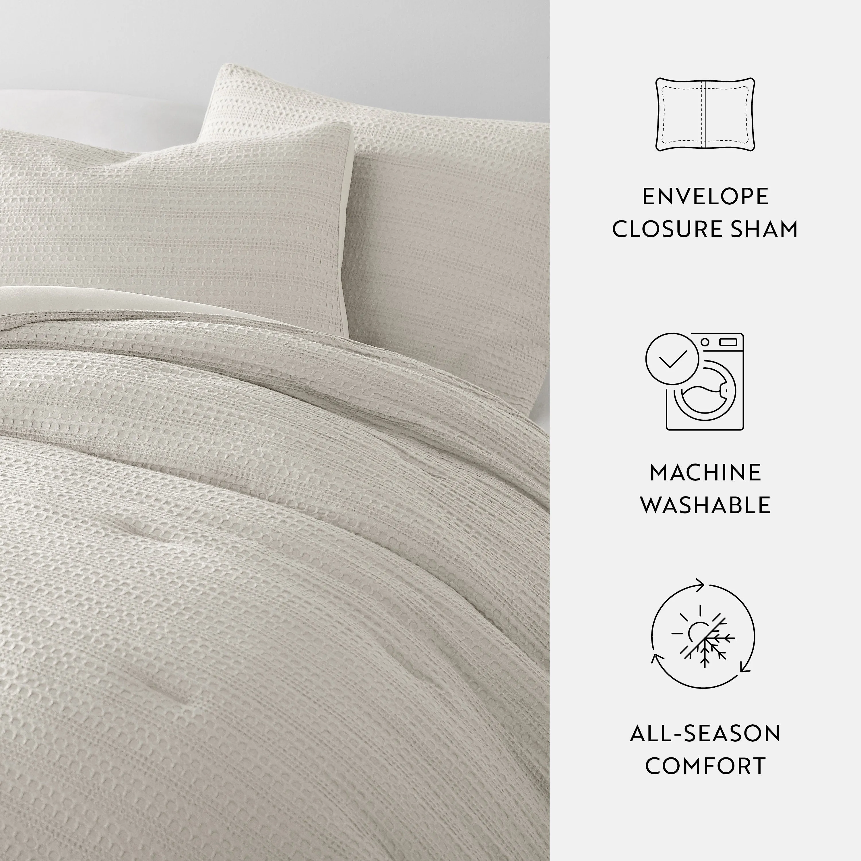 Waffle Textured Comforter Set - Sale