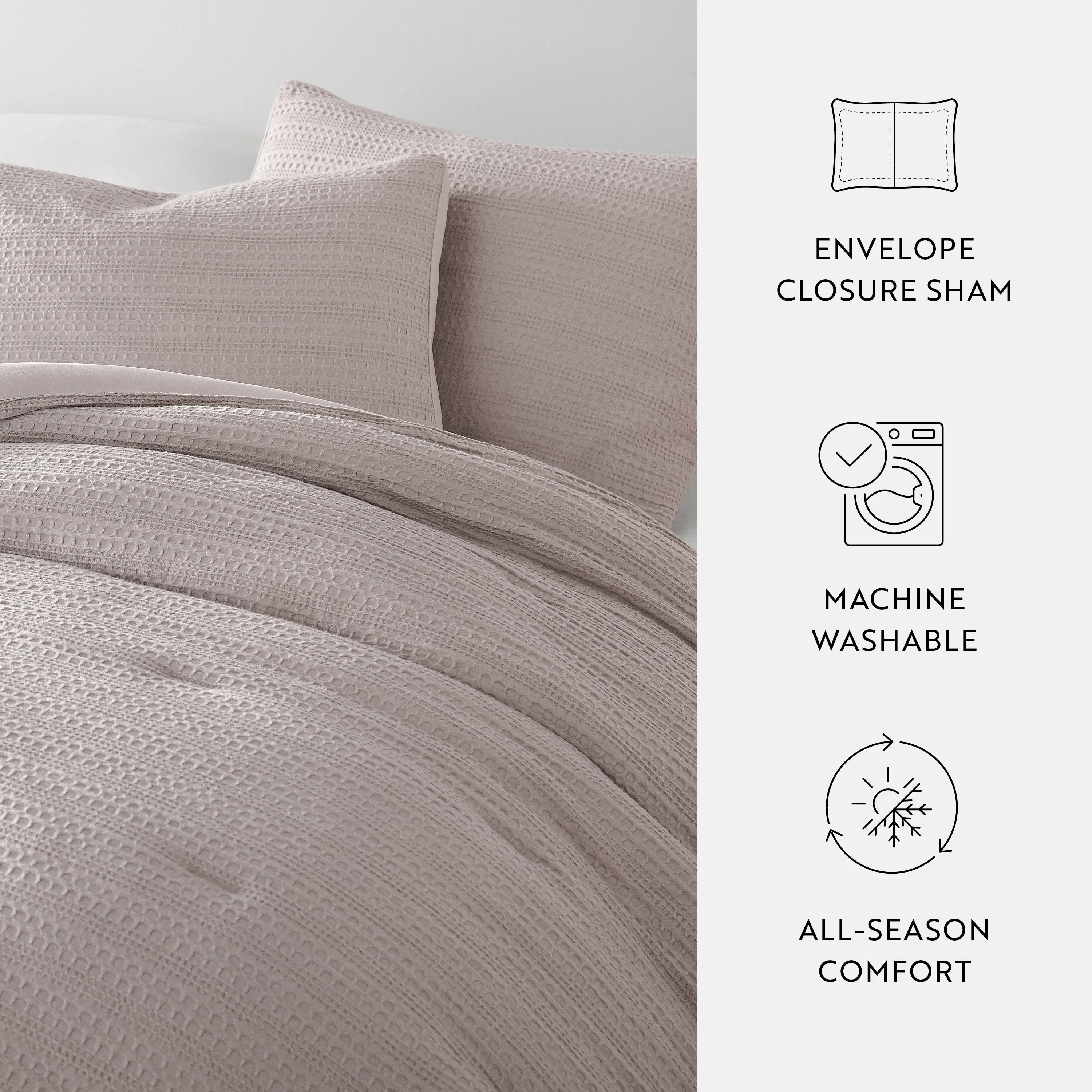 Waffle Textured Comforter Set - Sale