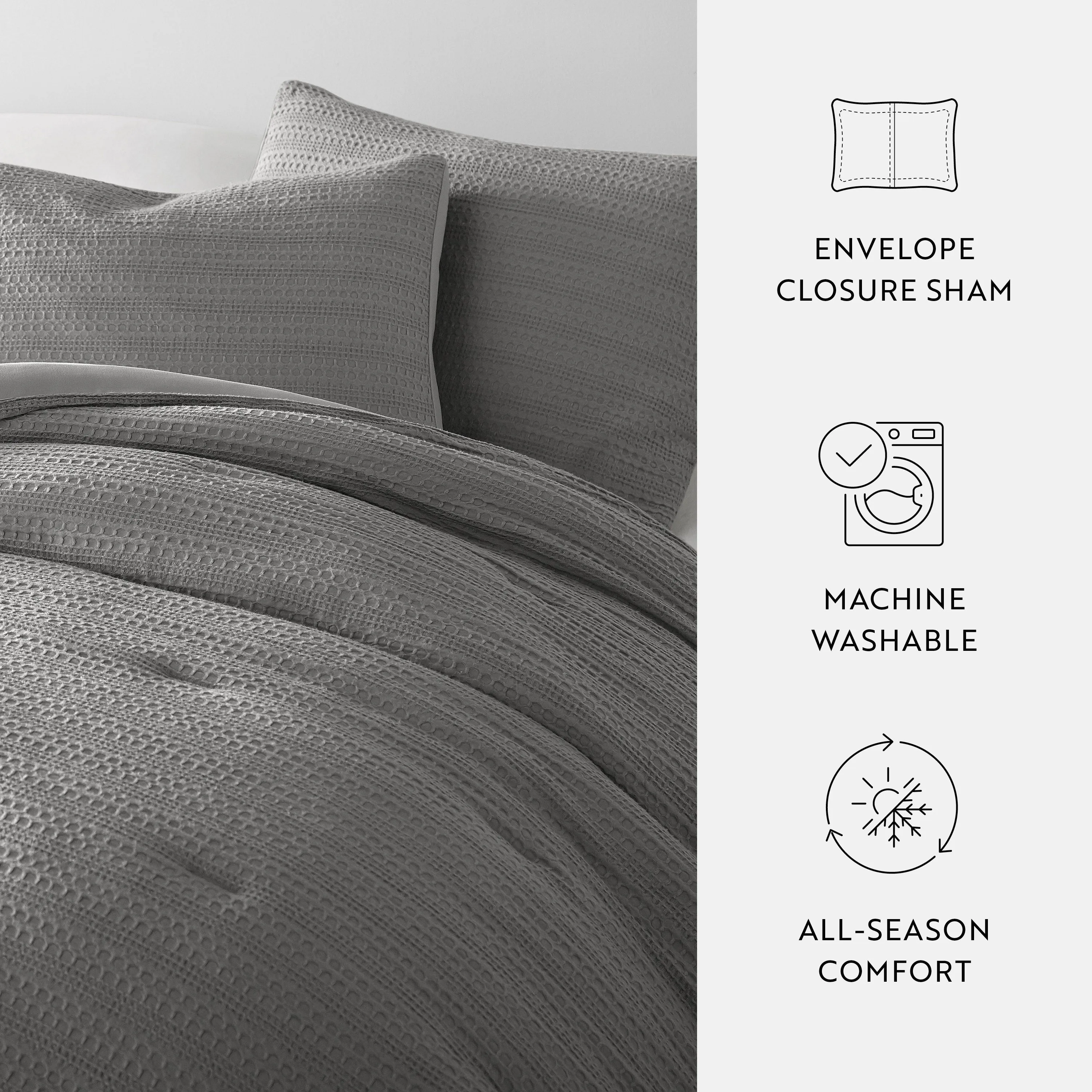 Waffle Textured Comforter Set - Sale