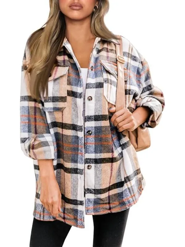 Women Checkered Pattern Jacket With Long Sleeves