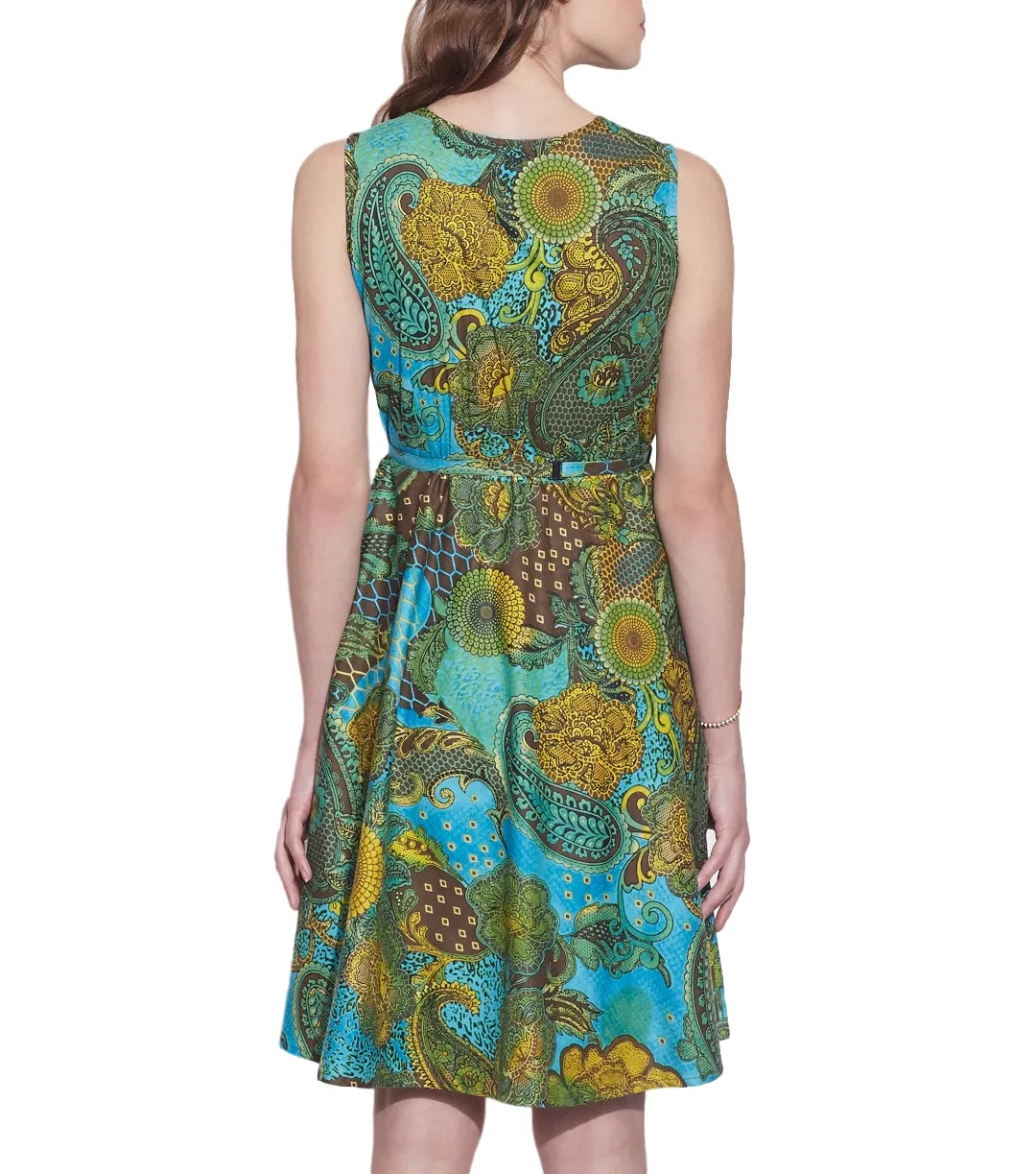 Womens Clothing Cotton Printed Dress,Machine washable,W-CPD42-1614, Size-42 Inch