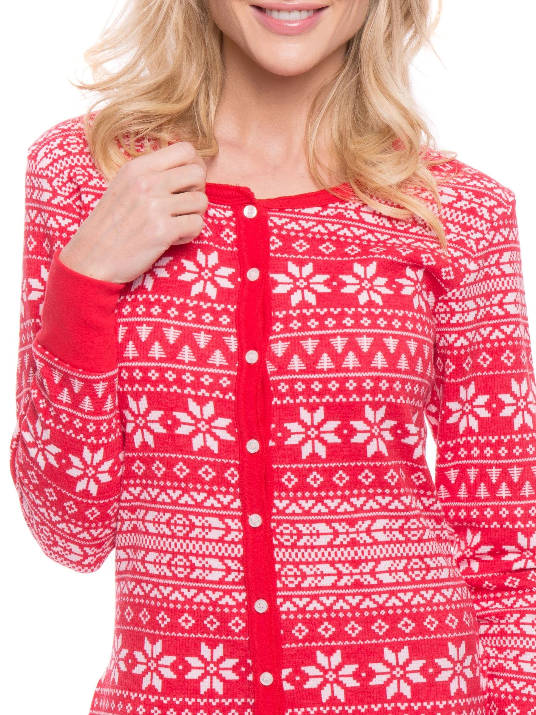 Women's Waffle Knit Thermal Onesie Pajama