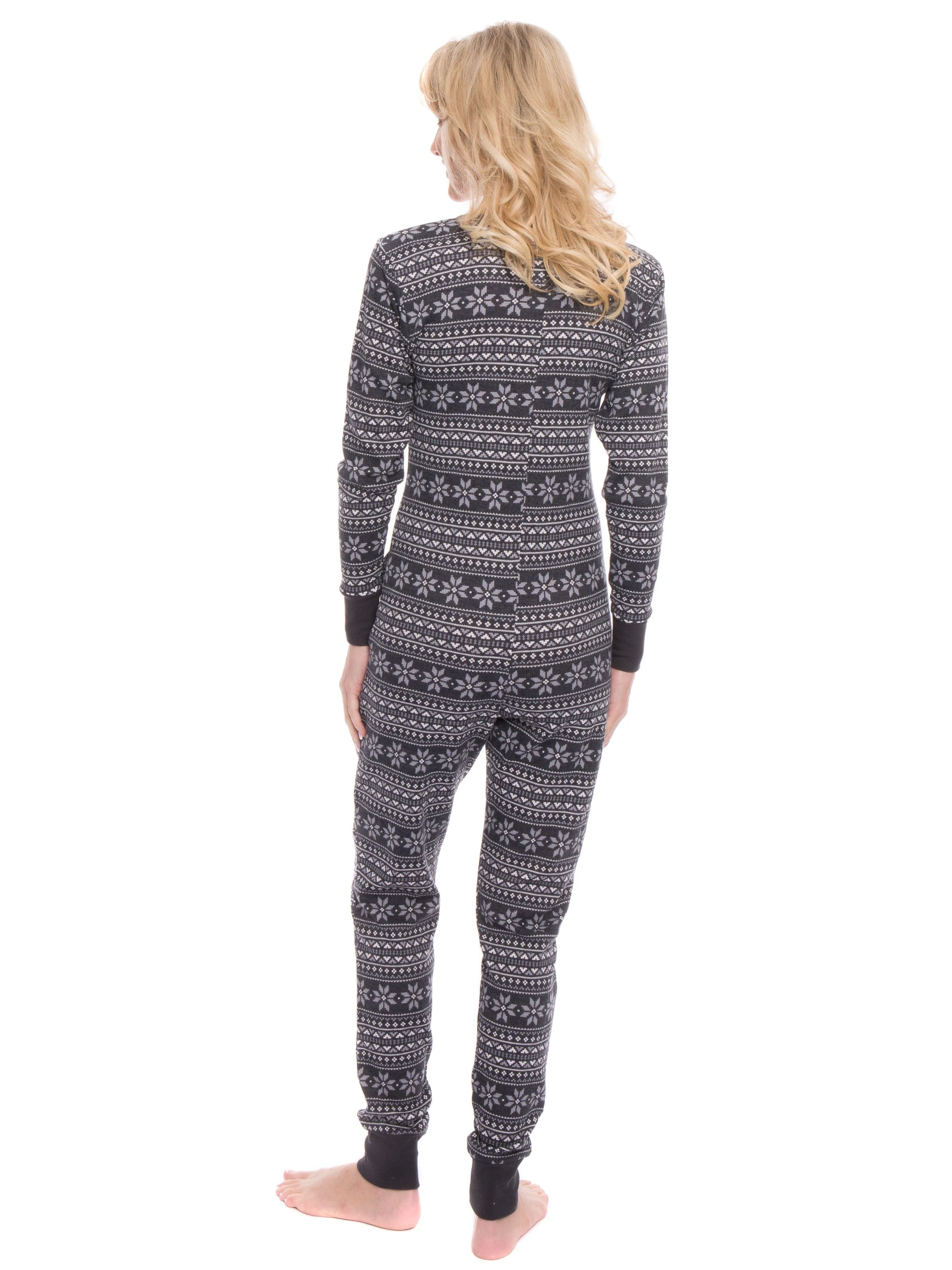 Women's Waffle Knit Thermal Onesie Pajama