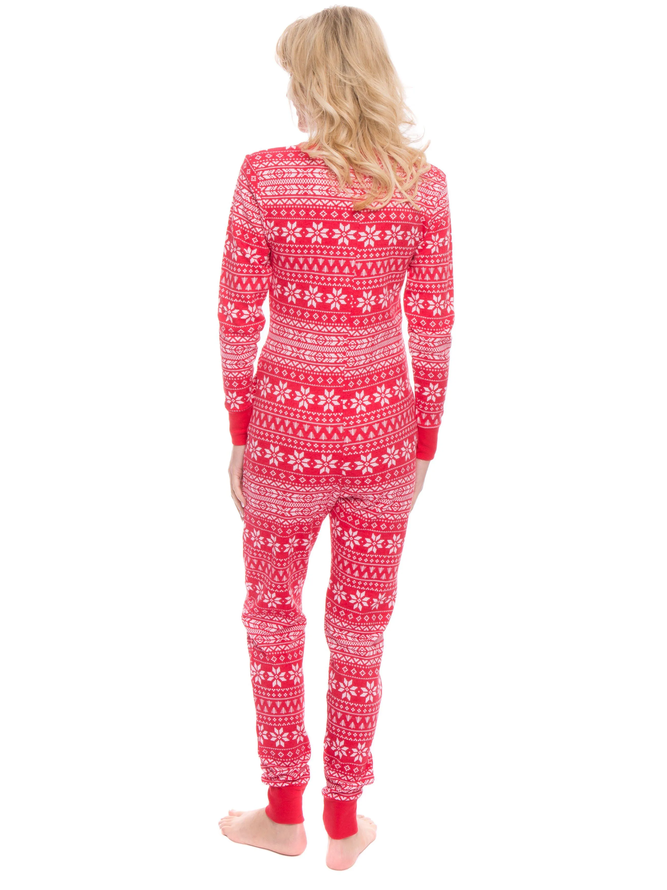 Women's Waffle Knit Thermal Onesie Pajama