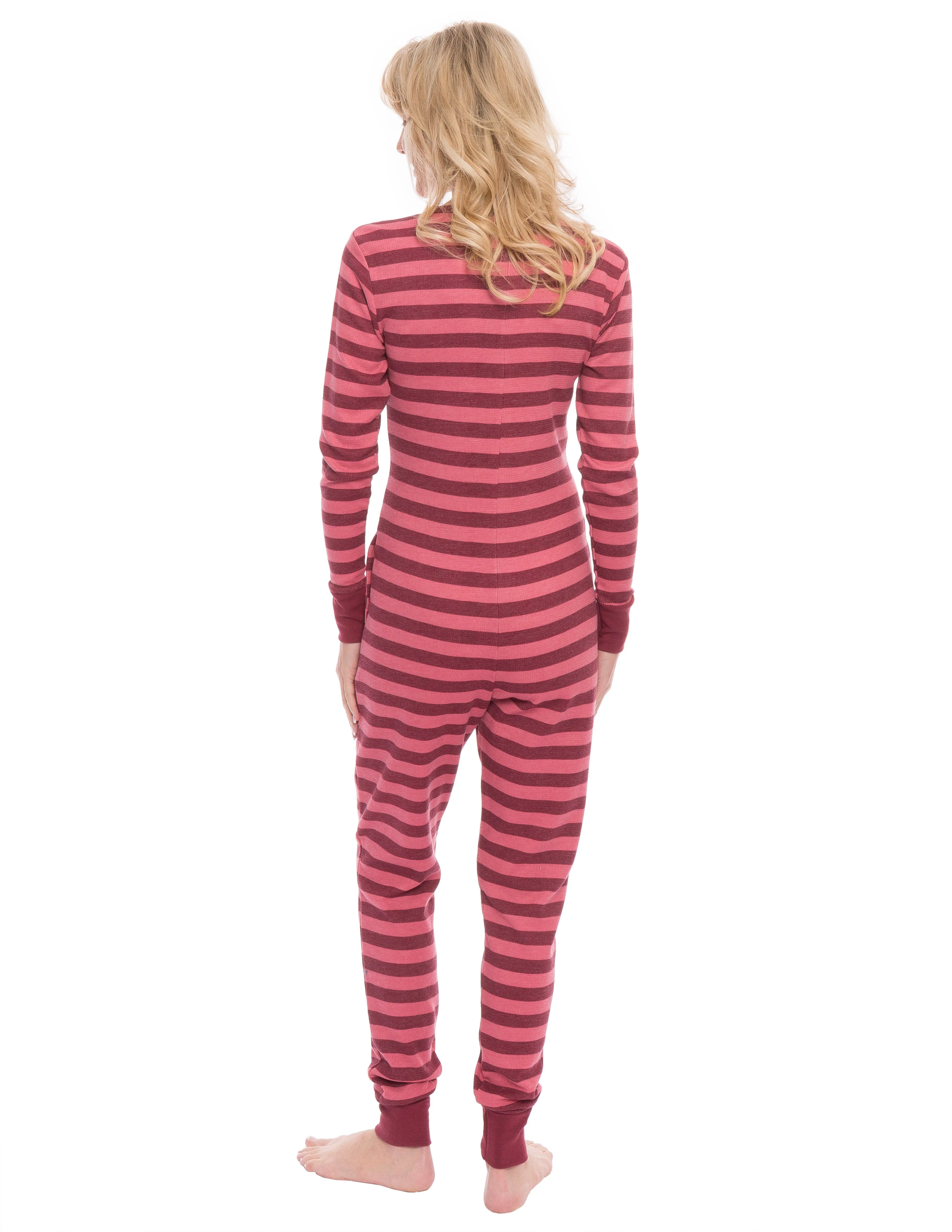 Women's Waffle Knit Thermal Onesie Pajama