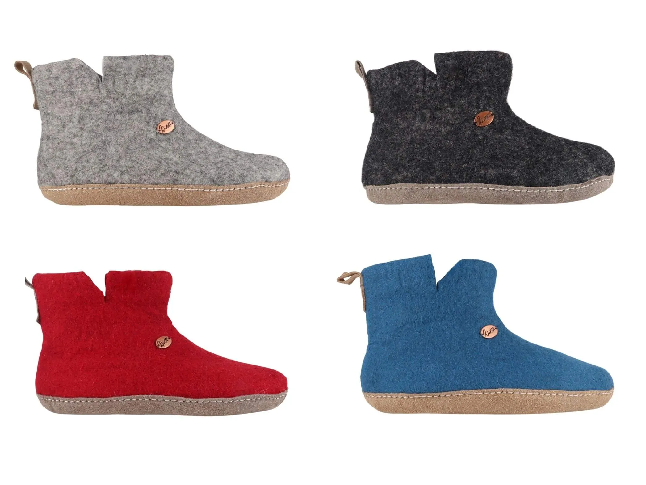 WoolFit Yeti | Felt Slipper Boots with Footbed & Leather Sole