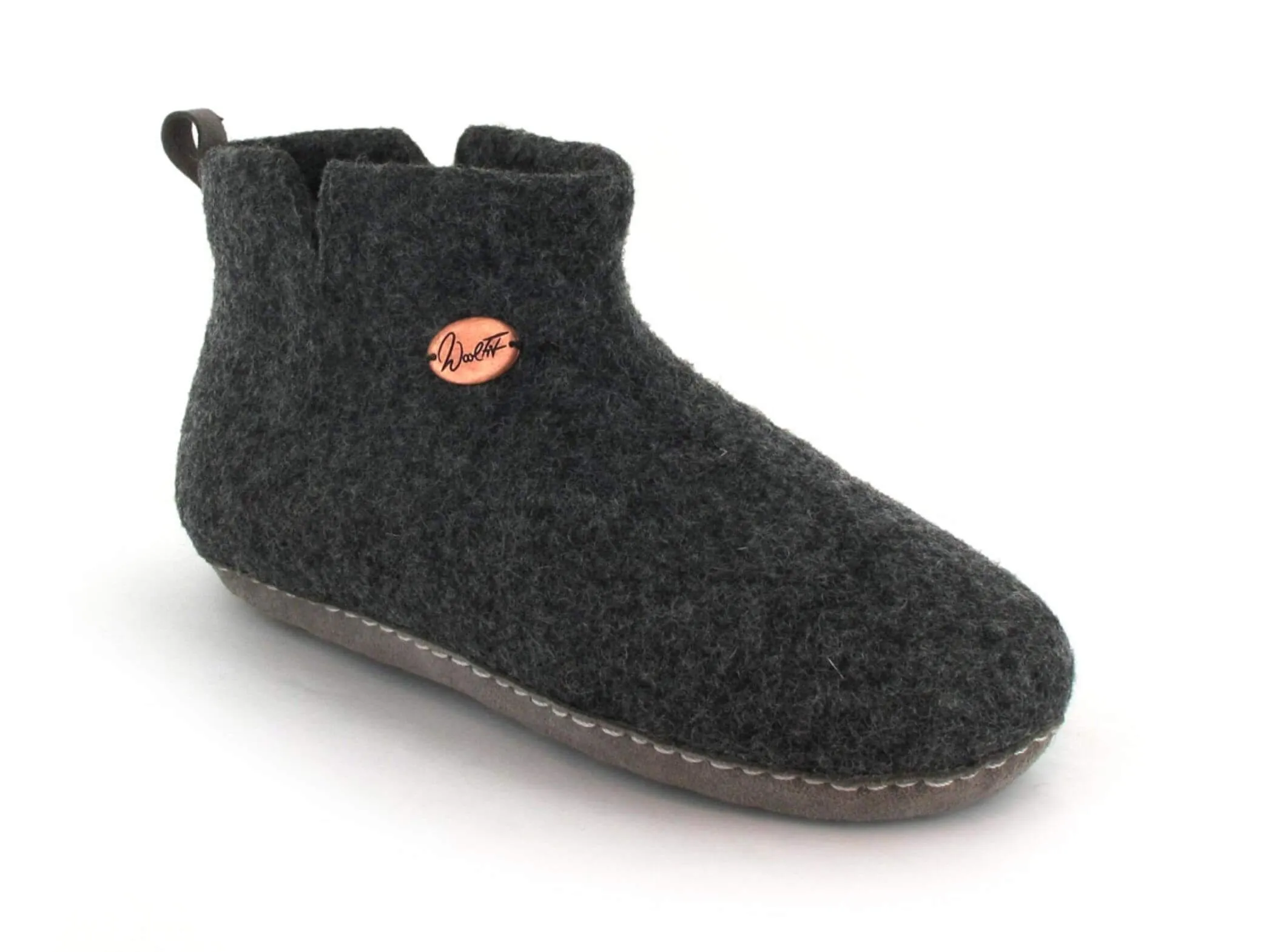 WoolFit Yeti | Felt Slipper Boots with Footbed & Leather Sole